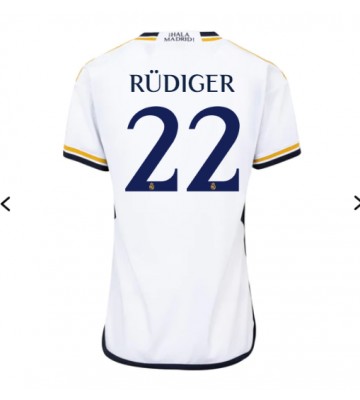 Real Madrid Antonio Rudiger #22 Replica Home Stadium Shirt for Women 2023-24 Short Sleeve
